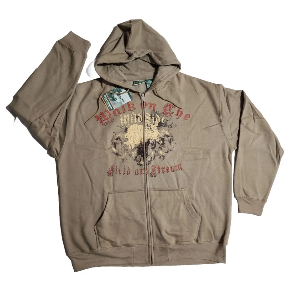 Field & Stream Walk On The Wild Side Full Zip Hoody Jacket Men's XL Moose New